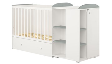 Детская кровать-шкаф с комодом POLINI Kids Ameli 800 Белый / Серый, серия AMELI в Мурманске