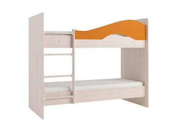 Двухэтажная кровать Мая на щитах, корпус Млечный дуб, фасад Оранжевый в Мурманске - предосмотр