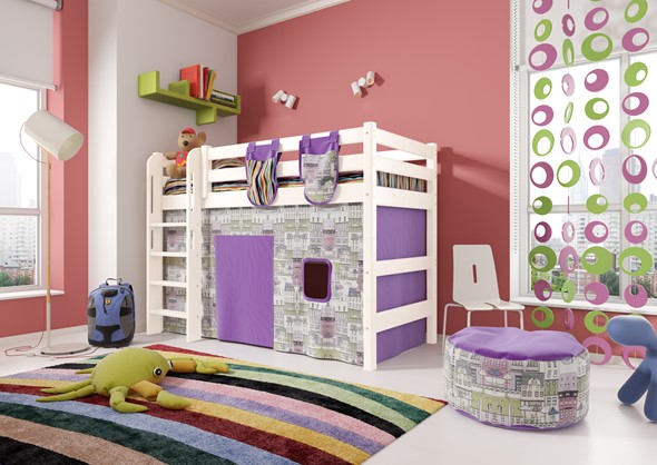 Кровать-чердак в детскую Соня,  Вариант 5 Белый в Мурманске - изображение