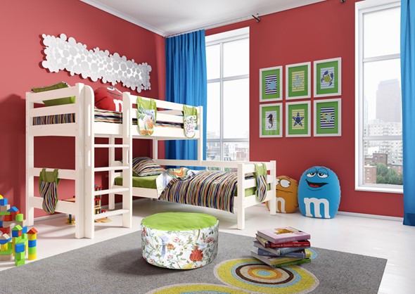 Двухэтажная детская кровать Соня, Вариант 7 Белый в Мурманске - изображение