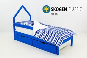 Кровать-домик детская мини Skogen синия в Мурманске