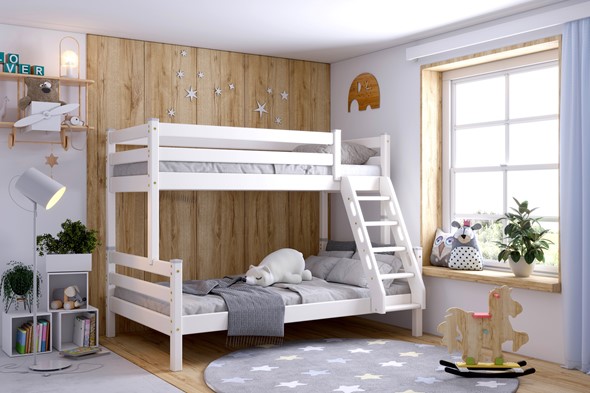 Детская 2-х ярусная кровать Адель, Белый в Мурманске - изображение