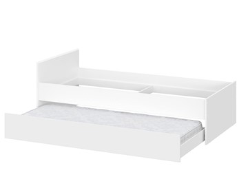 Выкатная кровать для детей Токио, белый текстурный (одинарная (0,9х2,0) + выкатная) в Мурманске - предосмотр