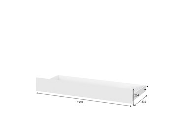 Выкатная кровать для детей Токио, белый текстурный (одинарная (0,9х2,0) + выкатная) в Мурманске - предосмотр 4