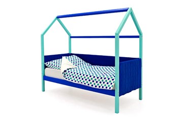 Кровать-домик Svogen, мятный-синий мягкая в Мурманске