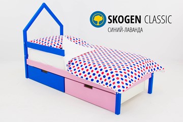Детская кровать-домик мини Skogen синий-лаванда в Мурманске