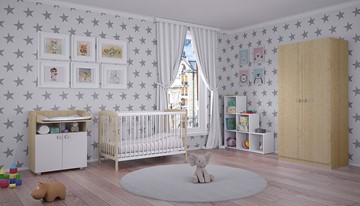 Комплект мебели для детской POLINI Kids Simple №2 Белый / Натуральный в Мурманске