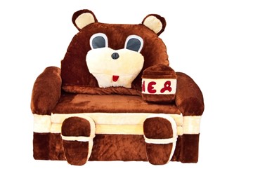 Детский диван Медведь с подушкой, ширина 120 см в Мурманске