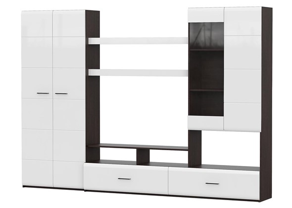 Набор мебели в гостиную МГС-7, венге/белый глянец в Мурманске - изображение