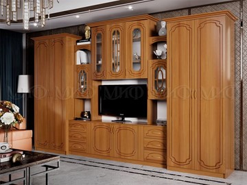 Гостиный гарнитур Альберт со шкафами, глянцевый в Мурманске