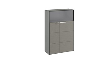 Распашной шкаф Наоми комбинированный двухстворчатый, цвет Фон серый, Джут ТД-208.07.29 в Мурманске