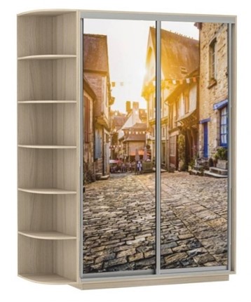 Шкаф Хит, 1500x600x2200, фотопечать, со стеллажом, улица, шимо светлый в Мурманске - изображение