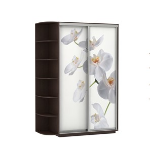 Шкаф 2-створчатый Экспресс 1500x600x2200, со стеллажом, Орхидея белая/венге в Мурманске