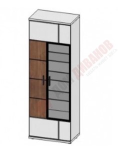 Шкаф витрина со стеклом левая Корано, Бм.Кор-01, белый экспо/ольха текстурная в Мурманске