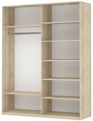 Шкаф 2-х створчатый Прайм (Белое стекло/Белое стекло) 1200x570x2300, Крафт табачный в Мурманске - изображение 1