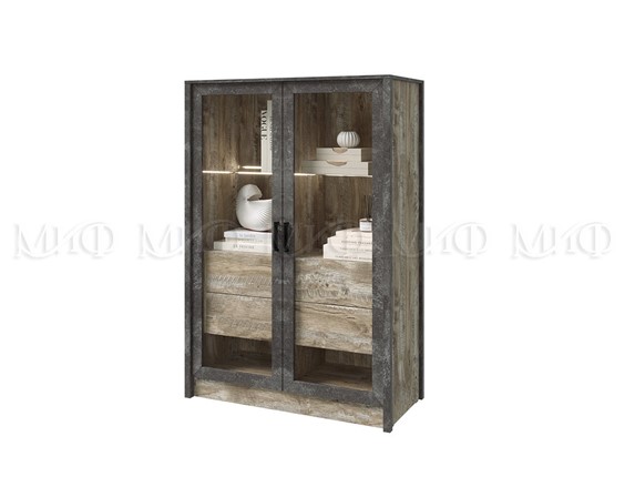 Шкаф 2-дверный Амели со стеклом в Мурманске - изображение