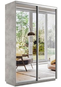 Шкаф 2-х дверный Экспресс (2 зеркала) 1400x450x2200, бетон в Мурманске
