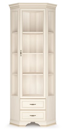 Шкаф-витрина угловой Сиена, Бодега белый / патина золото в Мурманске - изображение