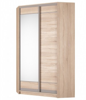Шкаф угловой Аларти (YA-230х1250(602) (2) Вар. 4; двери D1+D2), с зеркалом в Мурманске - изображение
