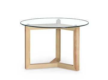 Круглый столик Оникс-8, Натуральный массив/Прозрачное стекло в Мурманске