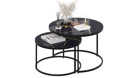 Журнальный стол Вега (Черный, Стекло Черный золото) в Мурманске - изображение