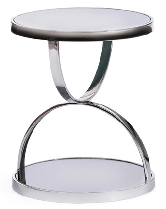 Кофейный столик GROTTO (mod. 9157) металл/дымчатое стекло, 42х42х50, хром в Мурманске - изображение