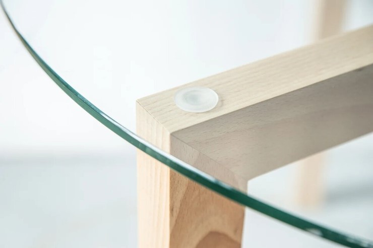 Журнальный столик Оникс-7, Натуральный массив/Прозрачное стекло в Мурманске - изображение 5