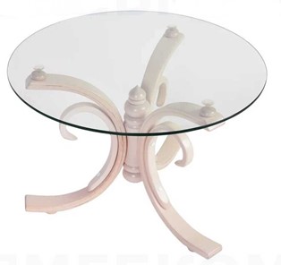 Круглый столик СЖ 5 беленый дуб/стекло в Мурманске