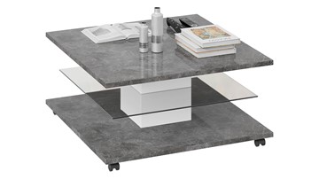 Квадратный стол Diamond тип 1 (Белый/Ателье темный глянец) в Мурманске