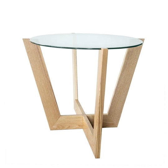 Овальный столик Оникс-6, Натуральный массив/Прозрачное стекло в Мурманске - изображение 6