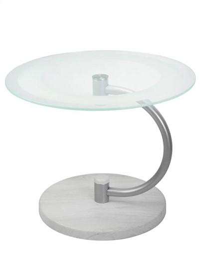Стеклянный стол Дуэт 13Н (металлик-дуб дымчатый-прозр) в Мурманске - изображение 1