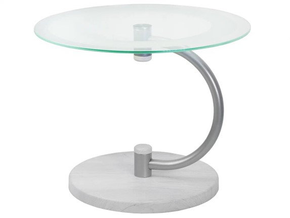 Стеклянный стол Дуэт 13Н (металлик-дуб дымчатый-прозр) в Мурманске - изображение