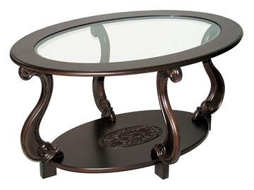 Стеклянный столик в гостиную Овация-С, темно-коричневый в Мурманске