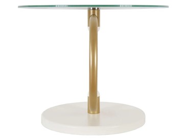 Стеклянный столик Дуэт 13Н (золото-слоновая кость-прозрачное) в Мурманске