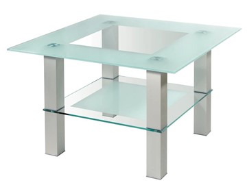Стеклянный столик Кристалл 1 (алюминий-прозрачное) в Мурманске
