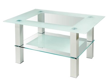 Стеклянный столик Кристалл 2 (алюминий-прозрачное) в Мурманске - предосмотр