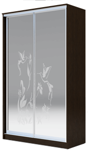 Шкаф 2-х створчатый 2400х1500х420 два зеркала, "Колибри" ХИТ 24-4-15-66-03 Венге Аруба в Мурманске