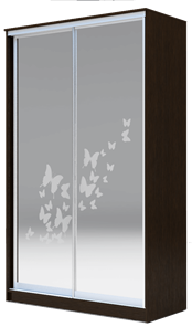Шкаф 2200х1200х420 два зеркала, "Бабочки" ХИТ 22-4-12-66-05 Венге Аруба в Мурманске