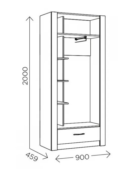 Шкаф гардеробный Ева 5 М1 дуб ирландский/белый матовый в Мурманске - изображение 2