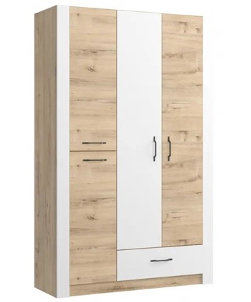 Шкаф гардеробный Ева 5 М2 дуб ирландский/белый матовый в Мурманске - изображение