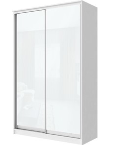 Шкаф 2-х створчатый Хит-22-14-22 с цветным стеклом, белое №10, Белый корпус в Мурманске