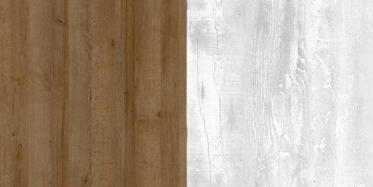 Шкаф угловой Пайн, с зеркалом, ПП7, Дуб Крафт/Бетон Пайн в Мурманске - изображение 2