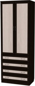 Шкаф двухдверный 103 со штангой, цвет Венге в Мурманске