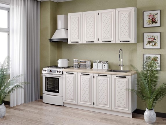 Кухонный гарнитур Марина 2200(Белый/Алебастр) в Мурманске - изображение