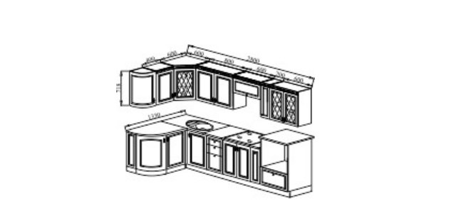 Модульная кухня Веста 1330х2800, цвет Сандал белый в Мурманске - изображение 2