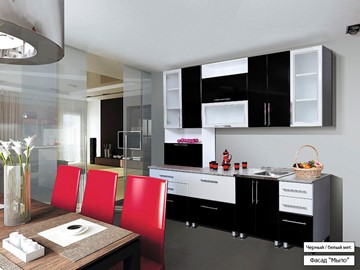 Модульная кухня Мыло 224 2600, цвет Черный/Белый металлик в Мурманске