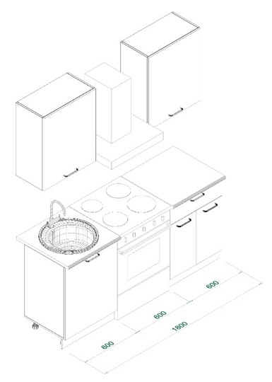Кухонный гарнитур МК НОРД Комплект №2 1,2м Дуб Крафт Серый (K002 PW) в Мурманске - изображение 5
