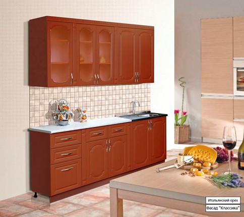 Модульный кухонный гарнитур Классика 2000, цвет Итальянский орех в Мурманске - изображение