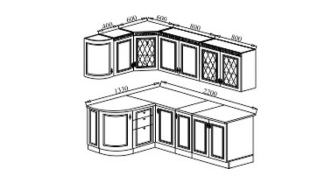 Кухонный угловой гарнитур Веста 1330х2200, цвет Сандал белый в Мурманске - изображение 2