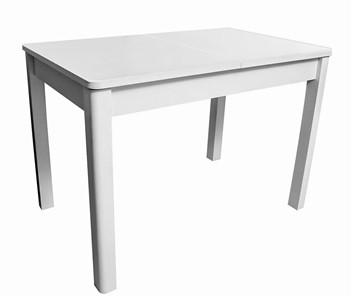 Кухонный раскладной стол Айсберг-07 СТ1, белое ЛДСП/стекло белое/прямые массив белый в Мурманске